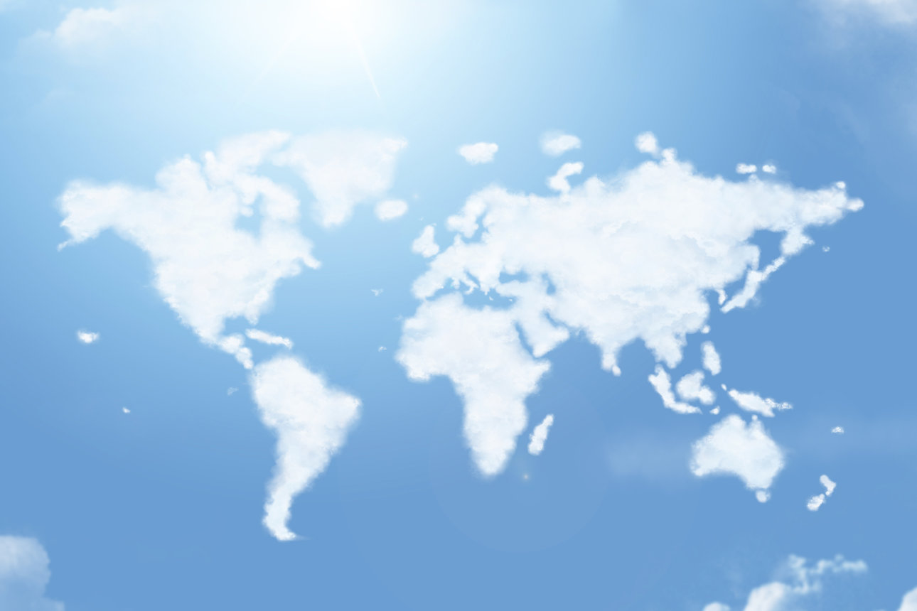 Clouds in the shape of a world map